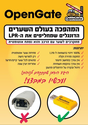 מקלט סלולרי 4G ללא הגבלת מספר משתמשים עפ פתיחת שער אוטומטית באמצעות דונגל    
