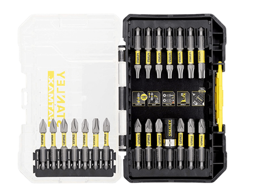 סט 22 חלקים לאימפקט ביטים עם מוביל Stanley STA88558-XJ