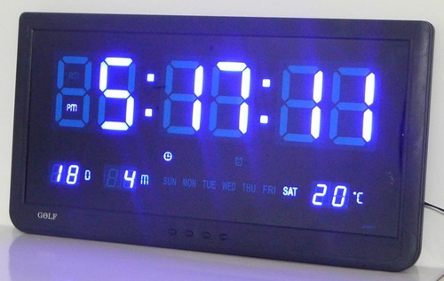 4825B שעון קיר LED חשמלי במלאי בכחול