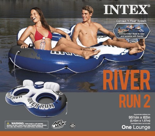 אבוב מתנפח זוגי כפול +מיני בר צידנית  RIVER RUN 2 של INTEX 58837