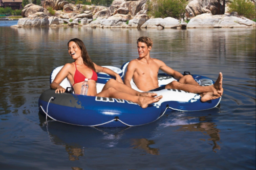 אבוב מתנפח זוגי כפול +מיני בר צידנית  RIVER RUN 2 של INTEX 58837