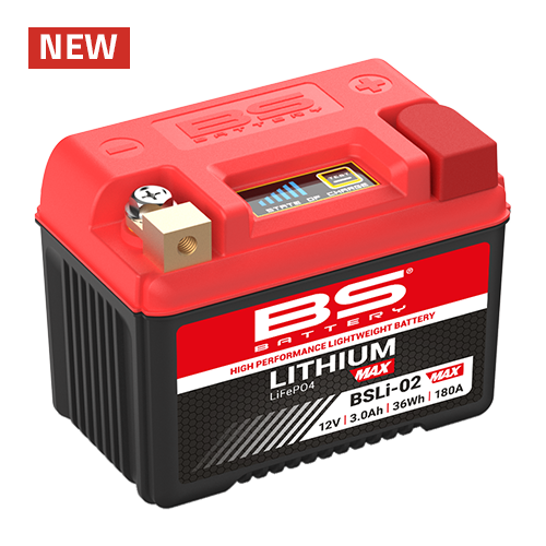מצבר ליתיום BS BATTERY BSLI-02 MAX מתאים לכל דגמי המוטוקרוס והאינדורו