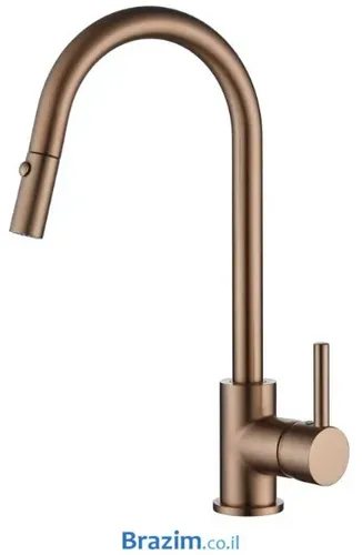 ברז נשלף גבוה למטבח ורד 12255 מבית Vered בגימור רוז גולד.