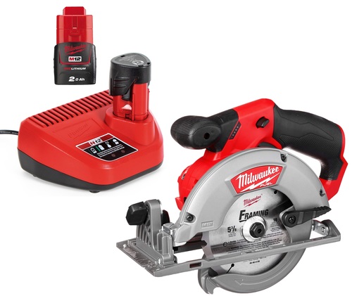 מסור עגול נטען 12V כולל סוללות 2AH מבית Milwaukee