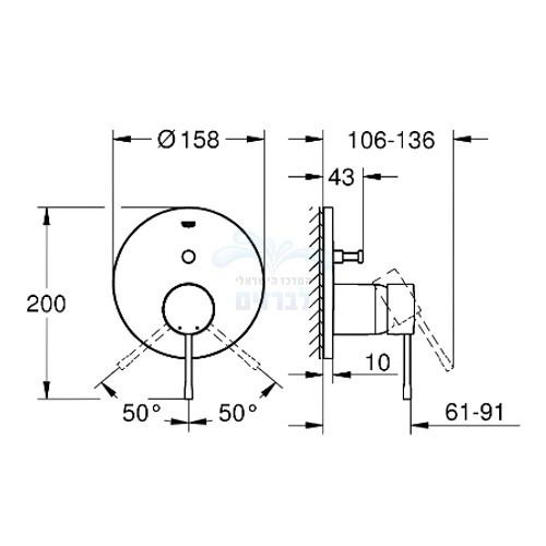 מידות סט אינטרפוץ 4 דרך ESSENCE New Grohe 24058GN1 | זהב מוברש גרואה