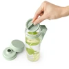 בקבוק מים 0.5 ליטר + מסננת פירות Make & Take, ללא BPA, מכסה ירוק ג׳ייד Brabantia