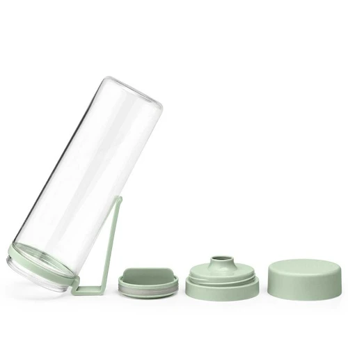 בקבוק מים 0.5 ליטר + מסננת פירות Make & Take, ללא BPA, מכסה ירוק ג׳ייד Brabantia