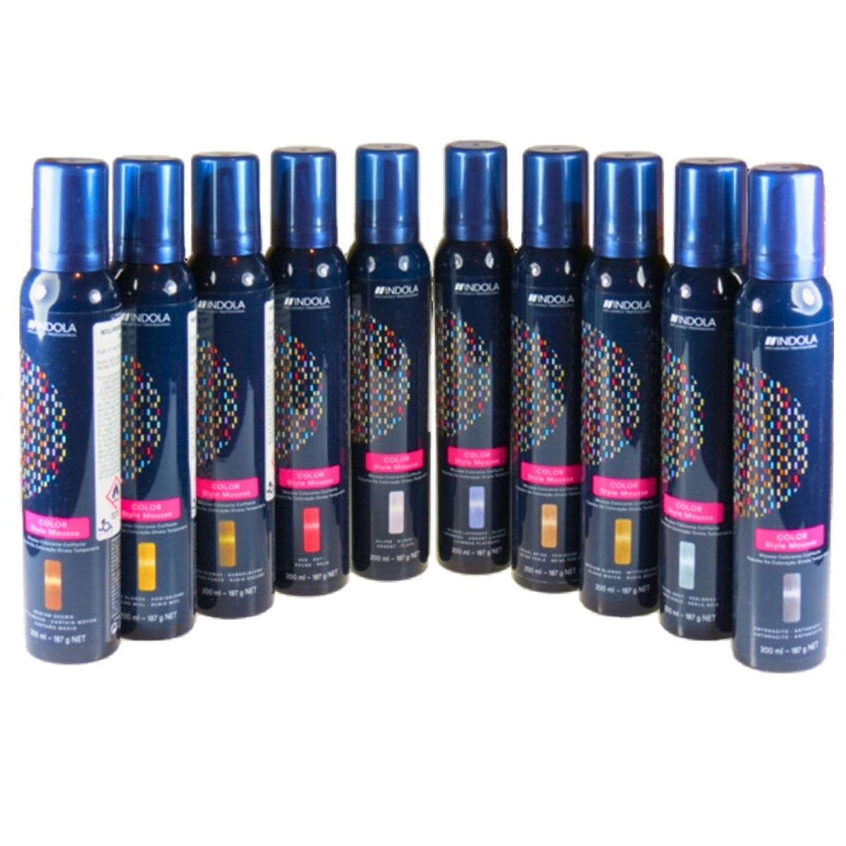 מוס צבע זמני לשיער COLOR STYLE MOUSSE במגוון צבעים אינדולה 200 מ"ל