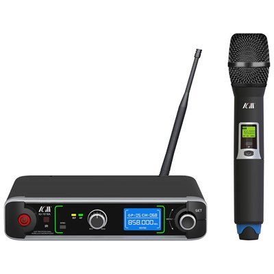 מיקרופון ידני אלחוטי,תדר משתנה UHF ICM IU2065-1018