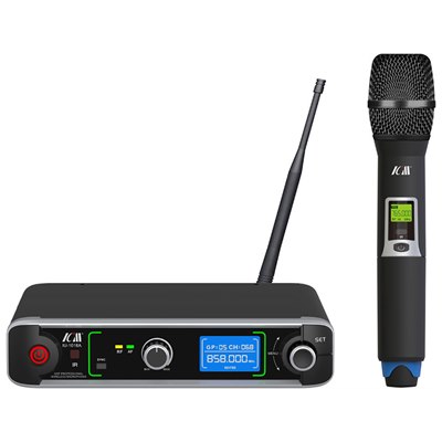 מיקרופון ידני אלחוטי,תדר משתנה UHF ICM IU2065-1018