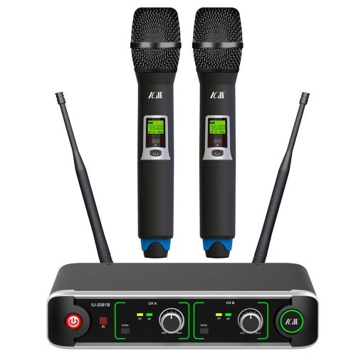זוג מיקרופונים ידניים אלחוטיים,תדר משתנה UHF