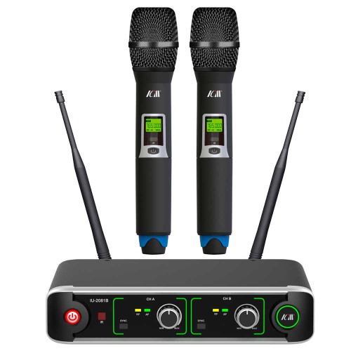 זוג מיקרופונים ידניים אלחוטיים,תדר משתנה UHF