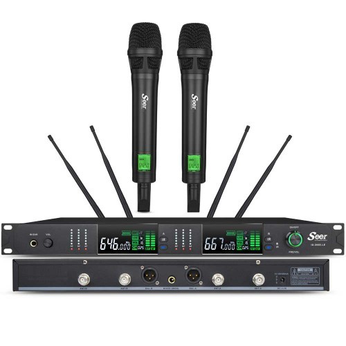 זוג מיקרופונים UHF מקצועי SEER