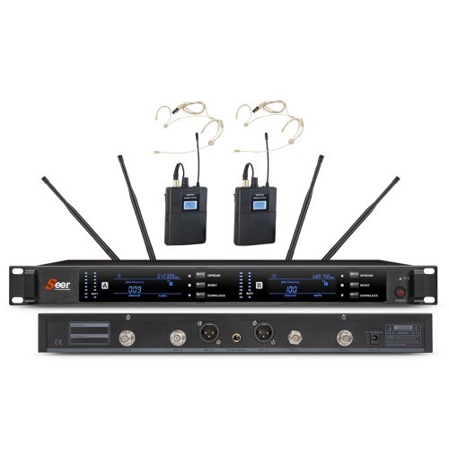 זוג מיקרופונים מדונה UHF מקצועי SEER