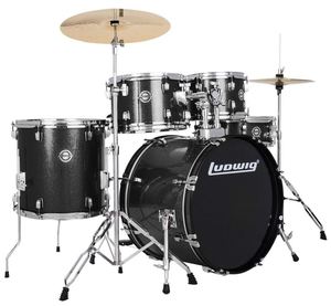 מערכת תופים 5 חלקים "20 כולל אביזרים ומצילות LUDWIG LC19011 BLACK SPARKLE