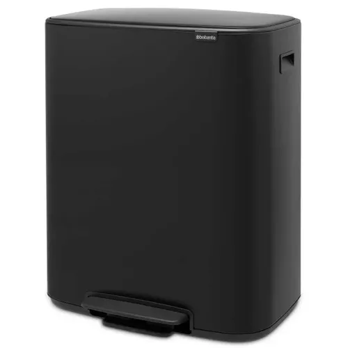 פח ברבנטיה למטבח 60 ליטר - Brabantia שחור פח הפרדה מתוך קולקציית פחי אשפה למטבח (מבט מקרוב) - פריט מעוצב לעיצוב חלל רחצה מודרני ויוקרתי