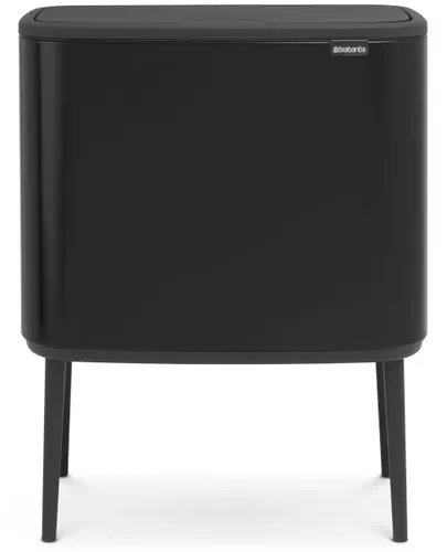 פח ברבנטיה למטבח 34 ליטר - Brabantia שחור - פח הפרדה מחולק -24 מתוך קולקציית פחי אשפה למטבח (זווית נוספת) - איכות פרימיום בלתי מתפשרת ואחריות מלא