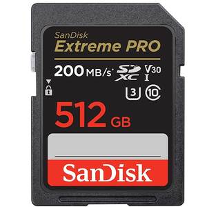כרטיס זיכרון Sandisk Extrem Pro 512GB 200MBs 4K