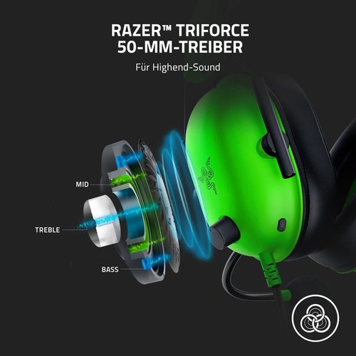 אוזניות גיימינג ירוק Green Razer BlackShark V2 X  