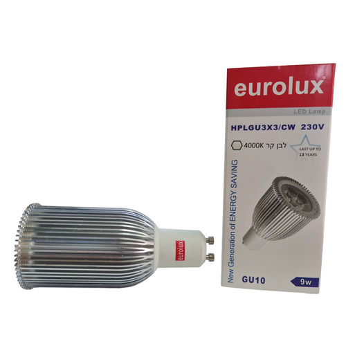 נורת לד 9W GU10 4000K LED לבן קר Eurolux HPLGU3X3/CW 230V 