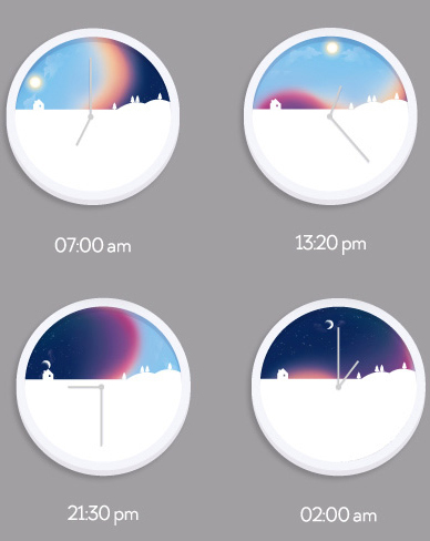 שעון עם עיצוב משתנה יום/לילה Day & Night Clock