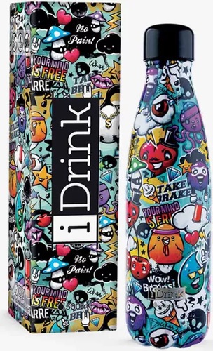 בקבוק שומר חום קור 500 מל - גרפיטי IDRINK