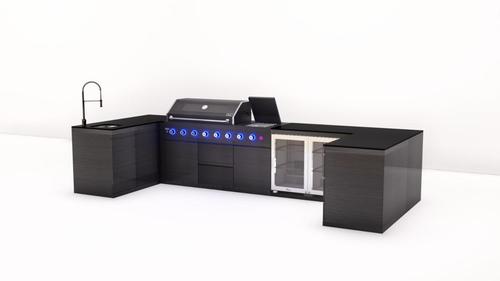 מטבח חוץ - Master Premium 8 - יח' מקרר + גריל וכיור (פינתי) + יח' מגירות (פינתית)