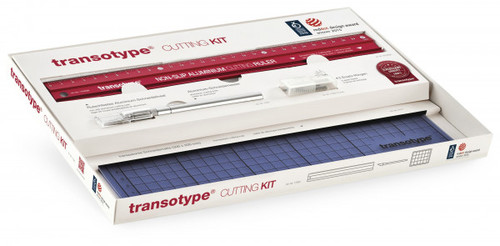 ערכת חיתוך איכותית מבית TRANSOTYPE הכוללת משטח, סכין וסרגל