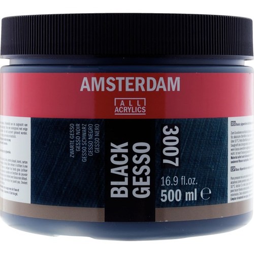 ג'סו/ צבע יסוד שחור  AMSTERDAM 3007 , נפח 500 מ