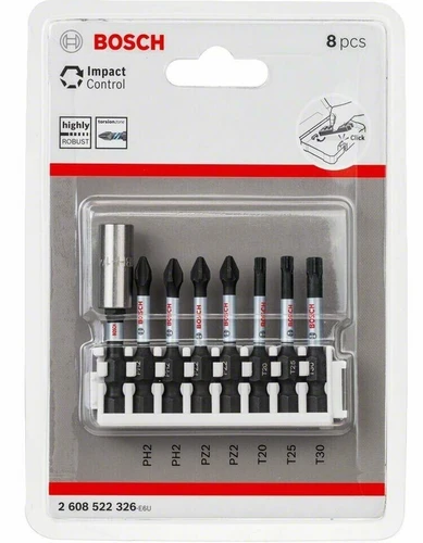 סט 7 ביטים מקצועיים + מוביל TORSION בוש Bosch