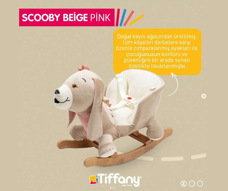 נדנדה Scooby beige pink 