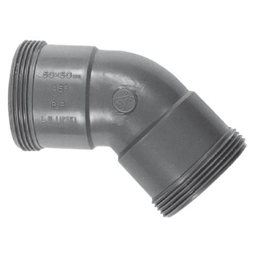 זוית 50 45 מעלות P.V.C אפור תבריג