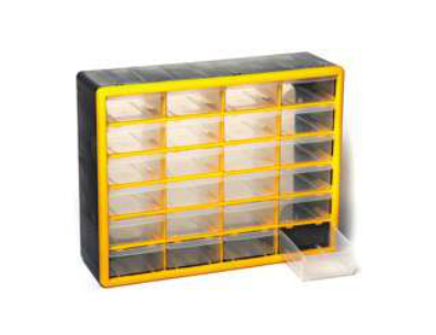 יחידת אחסון פלסטיק (ברגיה) 24 מגירות