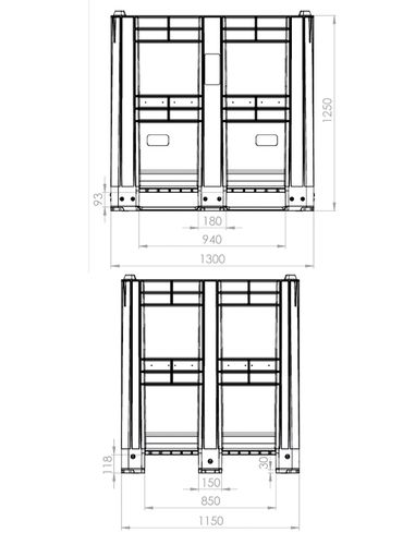 מיכל דולב ALTO 1400 אטום 130*115*h125