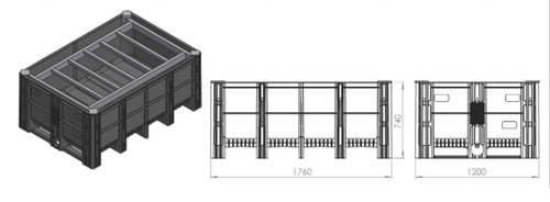 מאצרה לקובית IBC עם סורג מגולוון 176*120*h74