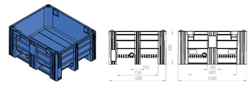 מאצרה ל-2 חביות עומדות בתוך המאצרה 120*100*h58