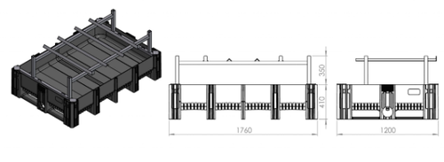 מאצרה ל-2 חביות שוכבות 176*120*h76