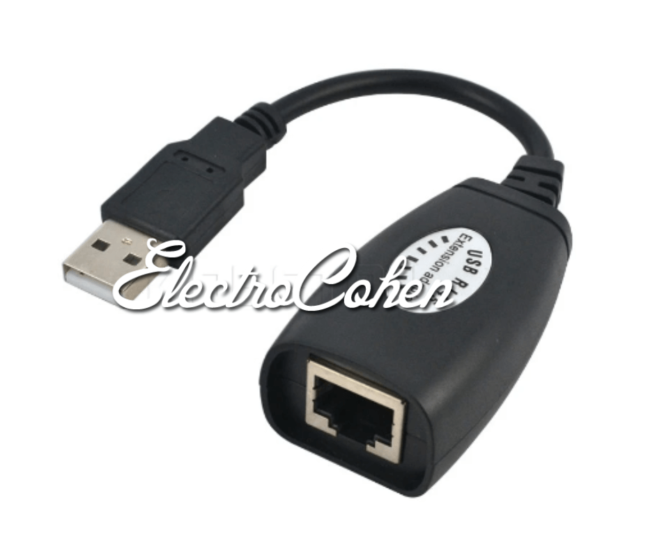 כבל מתאם RJ45 נקבה לUSB זכר