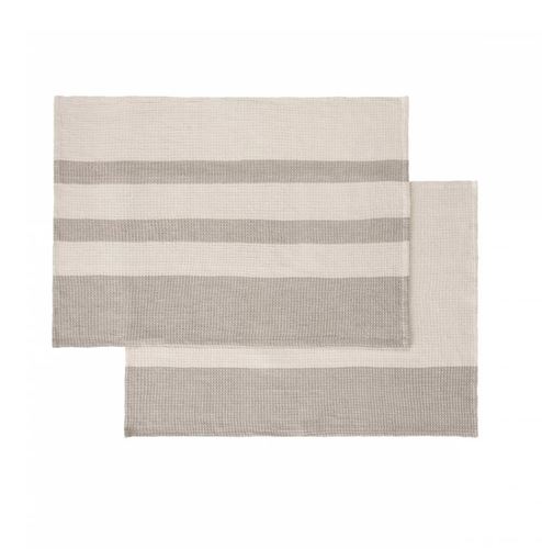  זוג מגבות מטבח פסים טאופ וקרם GANO tea towels