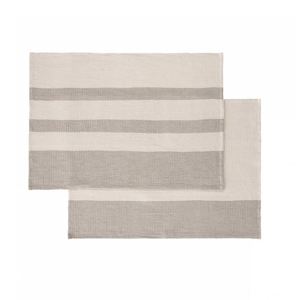  זוג מגבות מטבח פסים טאופ וקרם GANO tea towels