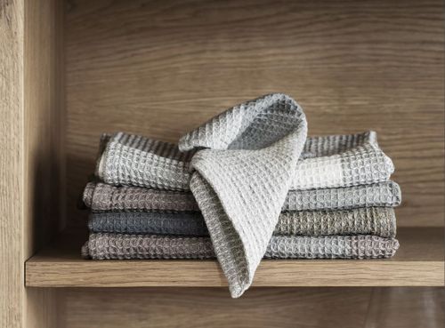  זוג מגבות מטבח פסים טאופ וקרם GANO tea towels