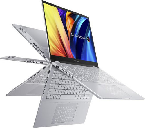 מחשב נייד ASUS VIVOBOOK FLIP 14 I5-12500H/16GB/1TB/FD/SILVER/14-TOUCH/1.5KG/1Y X360 TP3402ZA-KN283