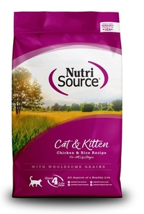 נוטרי סורס - Nutri Source - מזון יבש לחתולים - Cat & Kitten Chicken and Rice - עוף ואורז - שק 5.4 10% הנחה בקניית 2 שקים