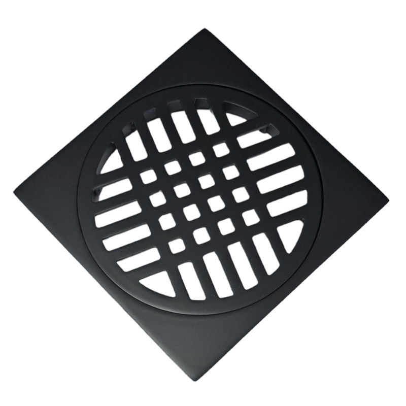 מכסה ביוב מונח מרובע רשת ציפוי שחור 10X10 ס"מ ("4) FLOOR DRAIN