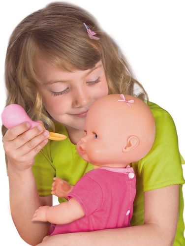 ערכת בובת תינוק 'ארוחות' אוכלת ועושה צרכים עם שלל אביזרים להכנת מזון, האכלה והחתלה