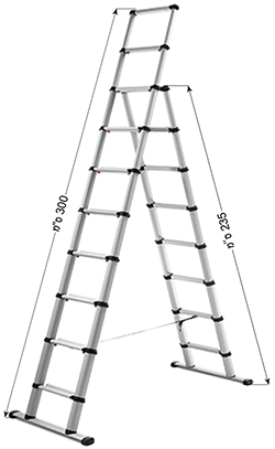 סולם טלסקופי משולב מדגם TYCL-30 TELESTEPS
