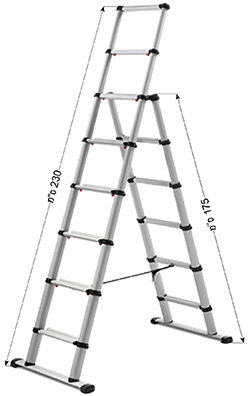 סולם טלסקופי משולב מדגם TYCL-23 TELESTEPS