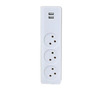 מפצל חשמל ל-3 שקעים מאונך עם 2 חיבור USB 2.1A