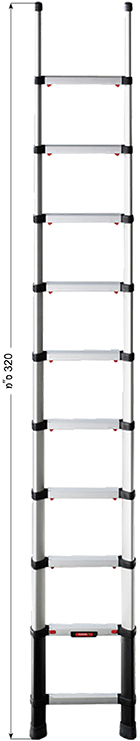 סולם טלסקופי לוט"ר מדגם LiROM-32 TELESTEPS