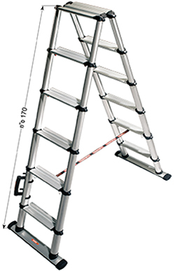  סולם טלסקופי מקצועי מדגם TASL-17 TELESTEPS
